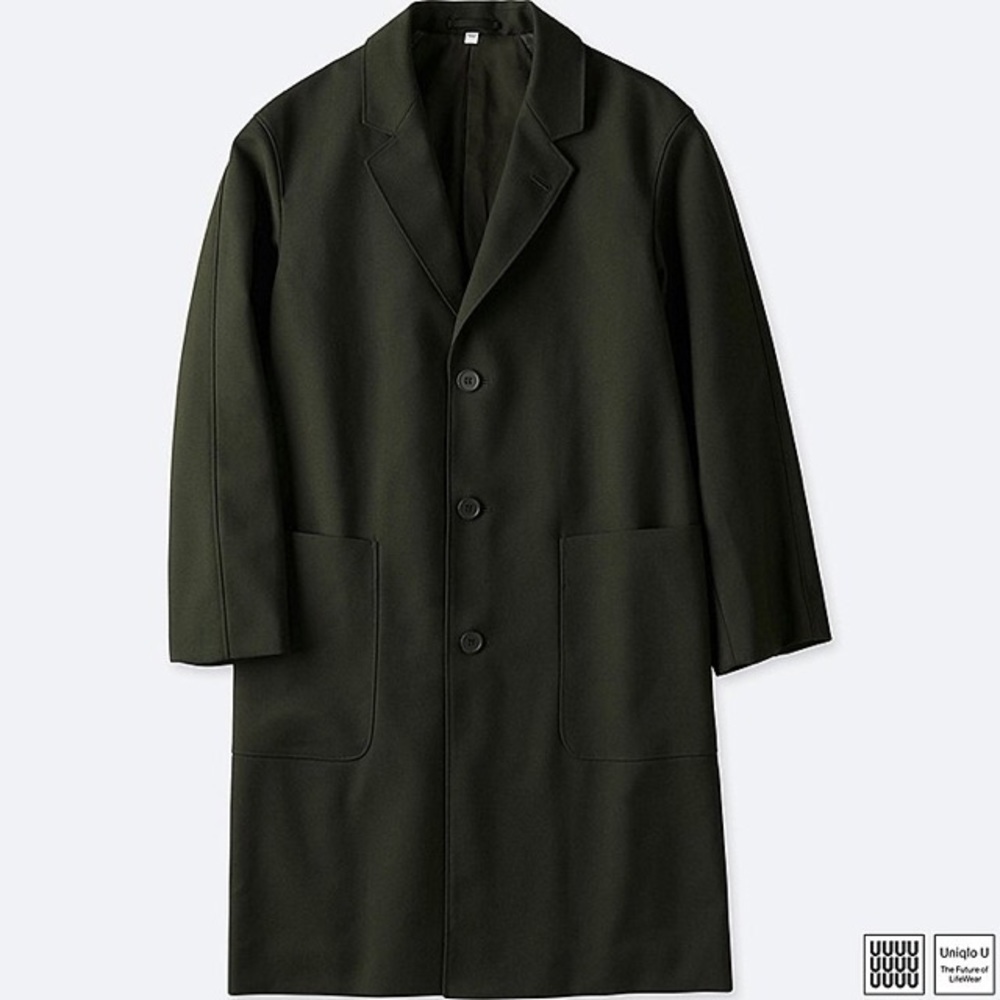 Uniqlo U Wool-Blend Chesterfield Coat in Navy